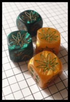 Dice : Dice - 6D - Pot Dice 2 Sets Green and Gold - KC Trade June 2010